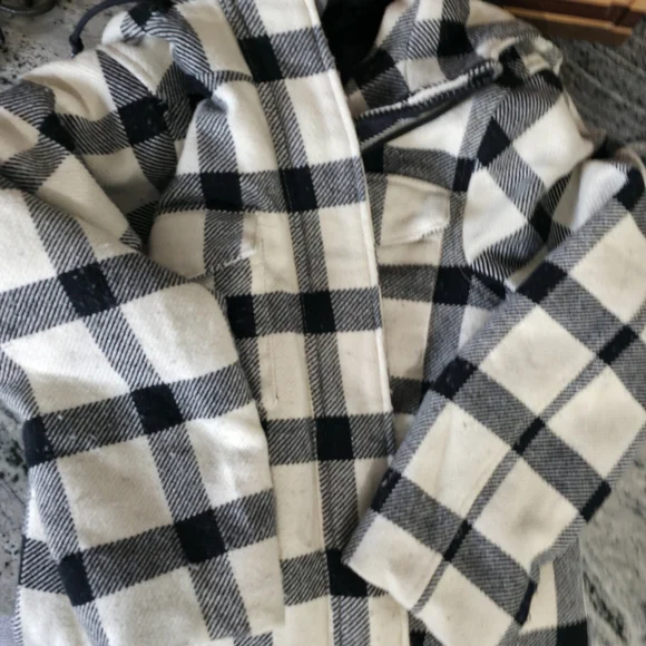 Carhartt Black & White Plaid Hooded Work Jacket - Picture 4 of 6